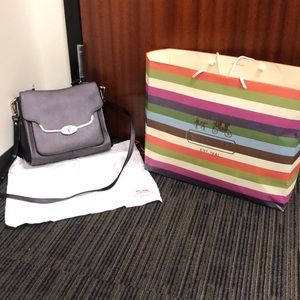 Gorgeous brand new metallic gray Coach bag